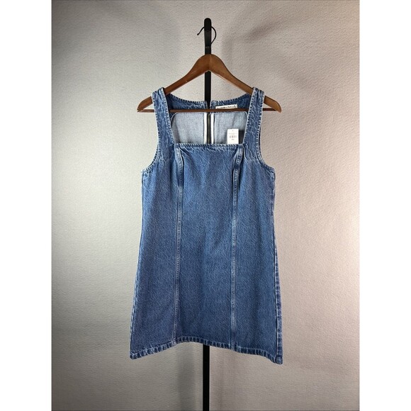 Abercrombie & Fitch Mila Denim Mini Dress Womens Small Blue Square Neck NWT - Picture 1 of 9